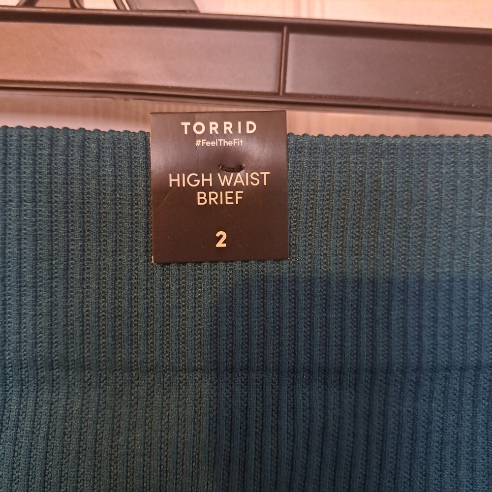 Torrid Teal High Rise Ribbed Panties - Picture 2 of 5